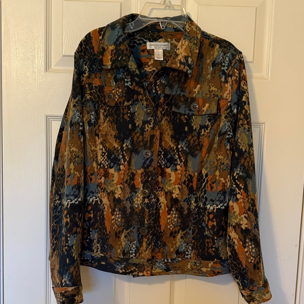Christopher & Banks Earthy Tones Button-Up Jacket